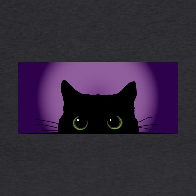 Peek-a-Boo Black Cat (Purple) by i4ni Studio